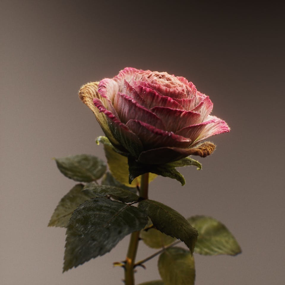 a 3D digitally rendered fantastical rose
