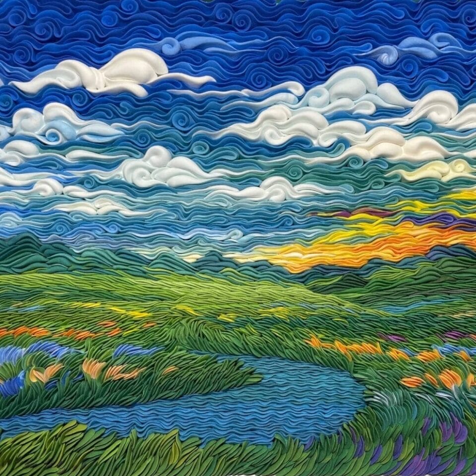 a landscape made of clay